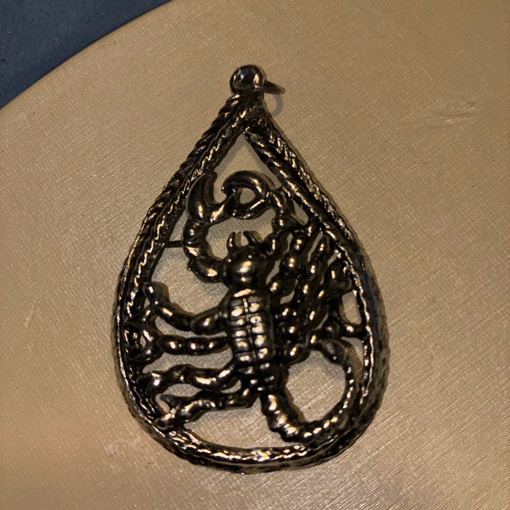 Black Scorpion Teardrop Pendant